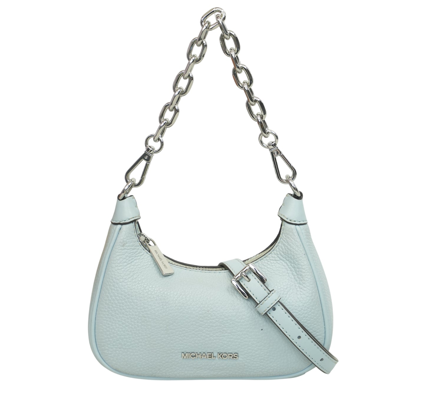 Pale Blue Cora Mini Zip Pouchette
