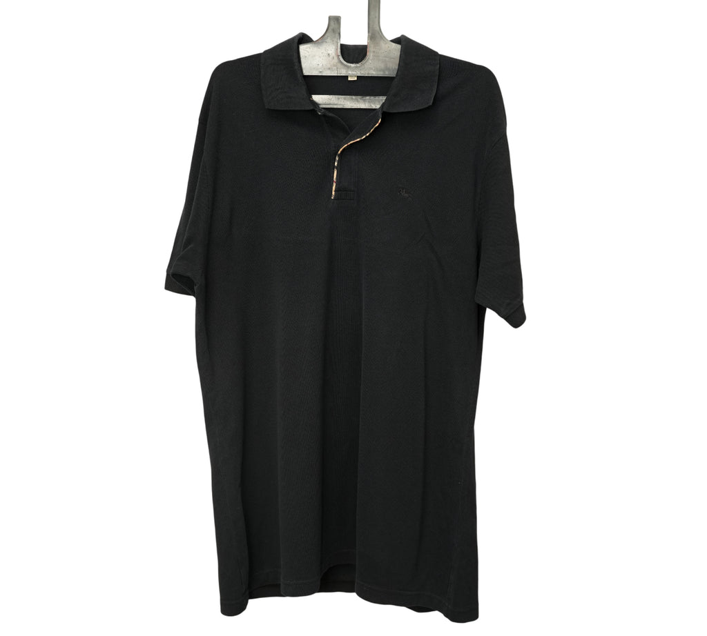 Check Placket Cotton Piqué Polo Shirt Size - L