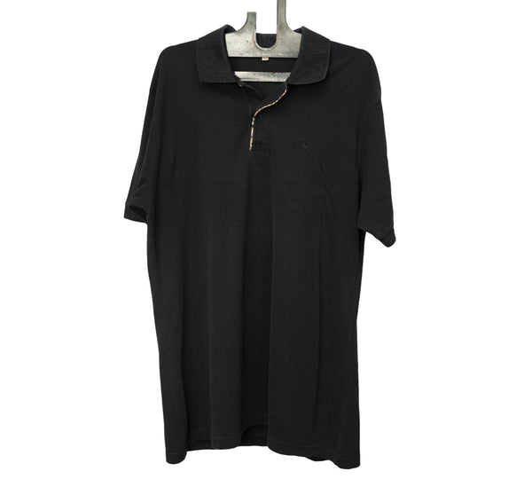 Check Placket Cotton Piqué Polo Shirt Size - L