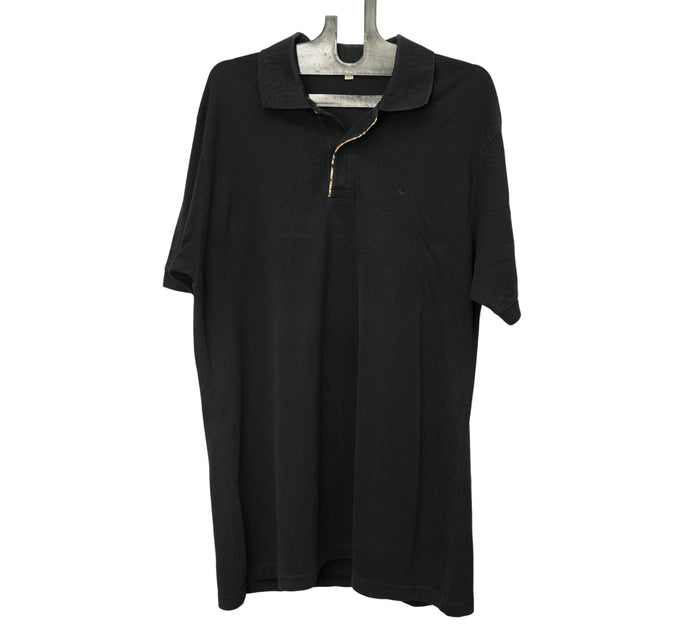 Check Placket Cotton Piqué Polo Shirt Size - L