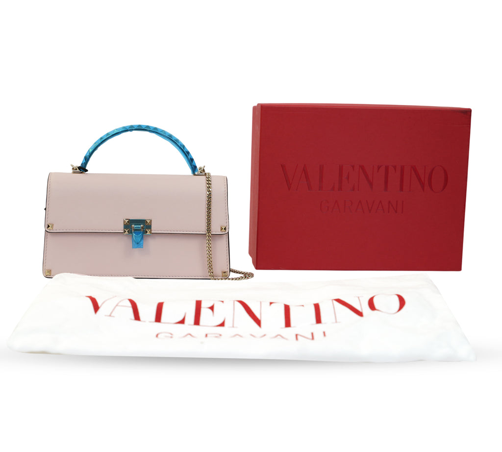 Smooth Pink Garavani Rockstud Alcove Top Handle Bag