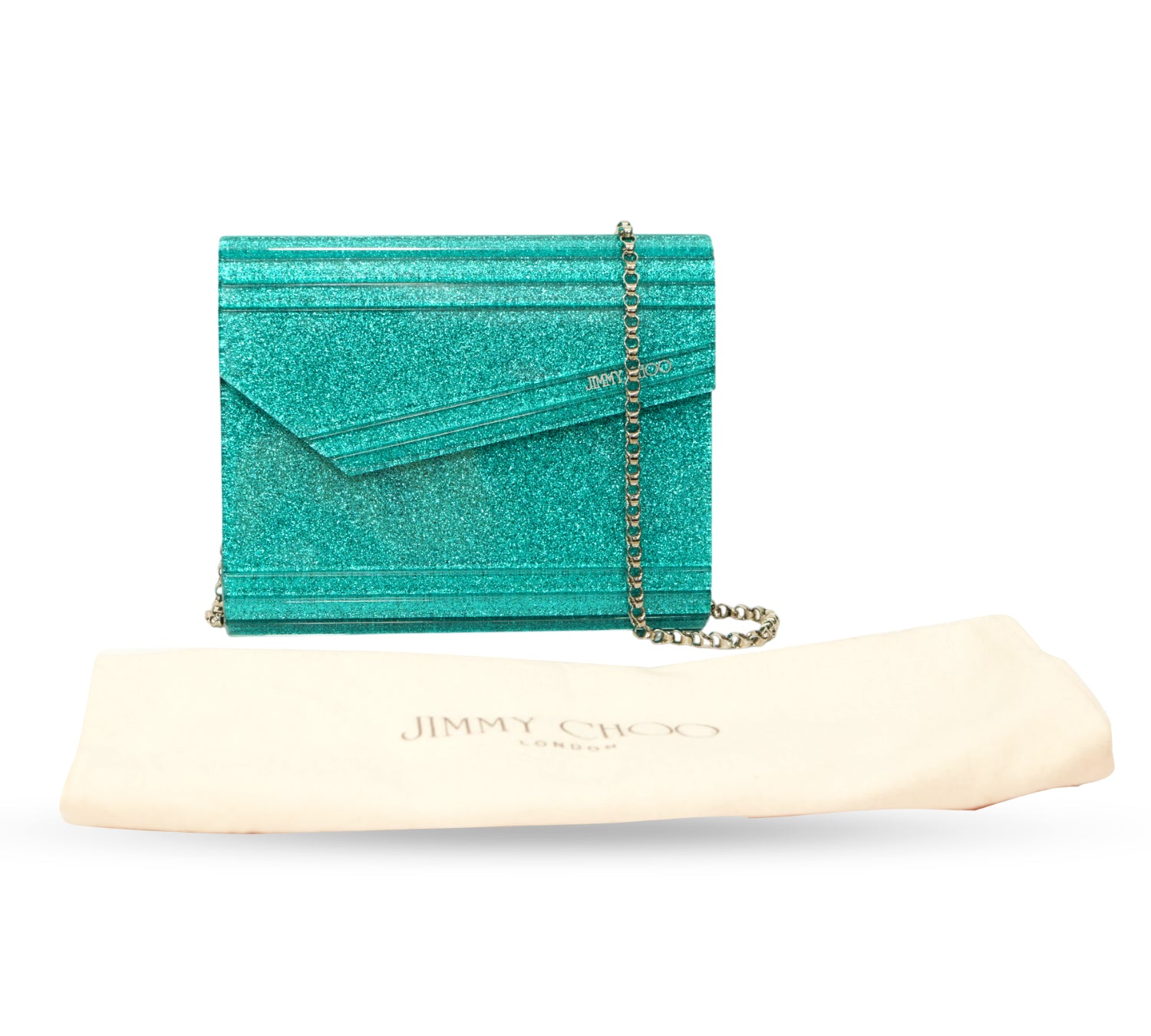Jimmy Choo Candy Glitter Acrylic Clutch Bag