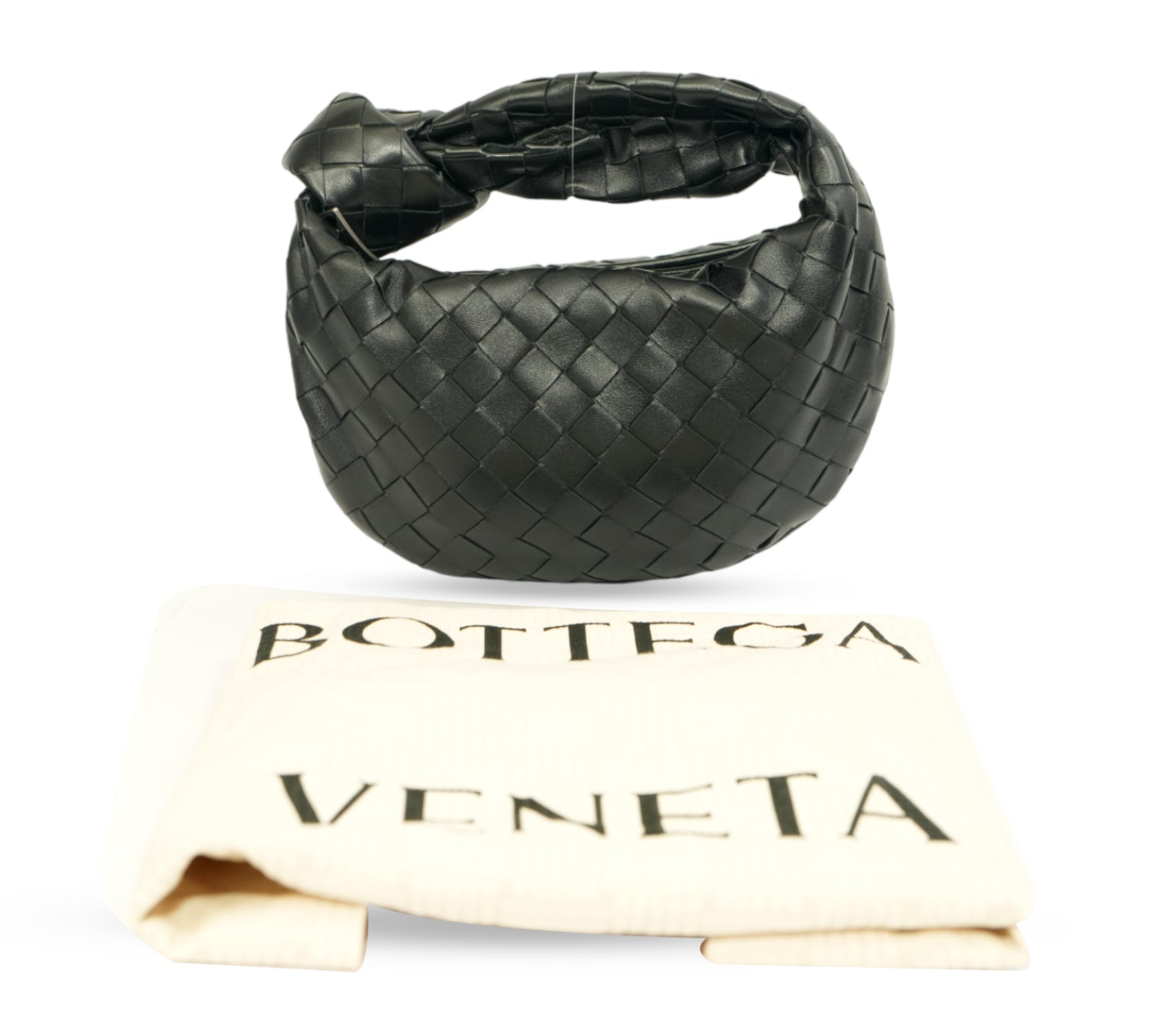 Black Intrecciato Leather Mini Jodie Bag