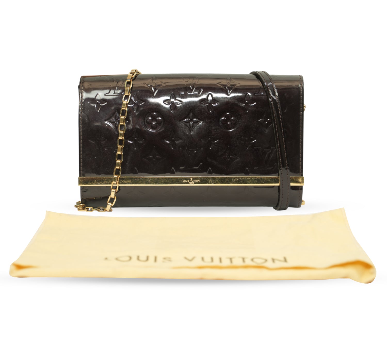 Amarante Monogram Vernis Ana Clutch