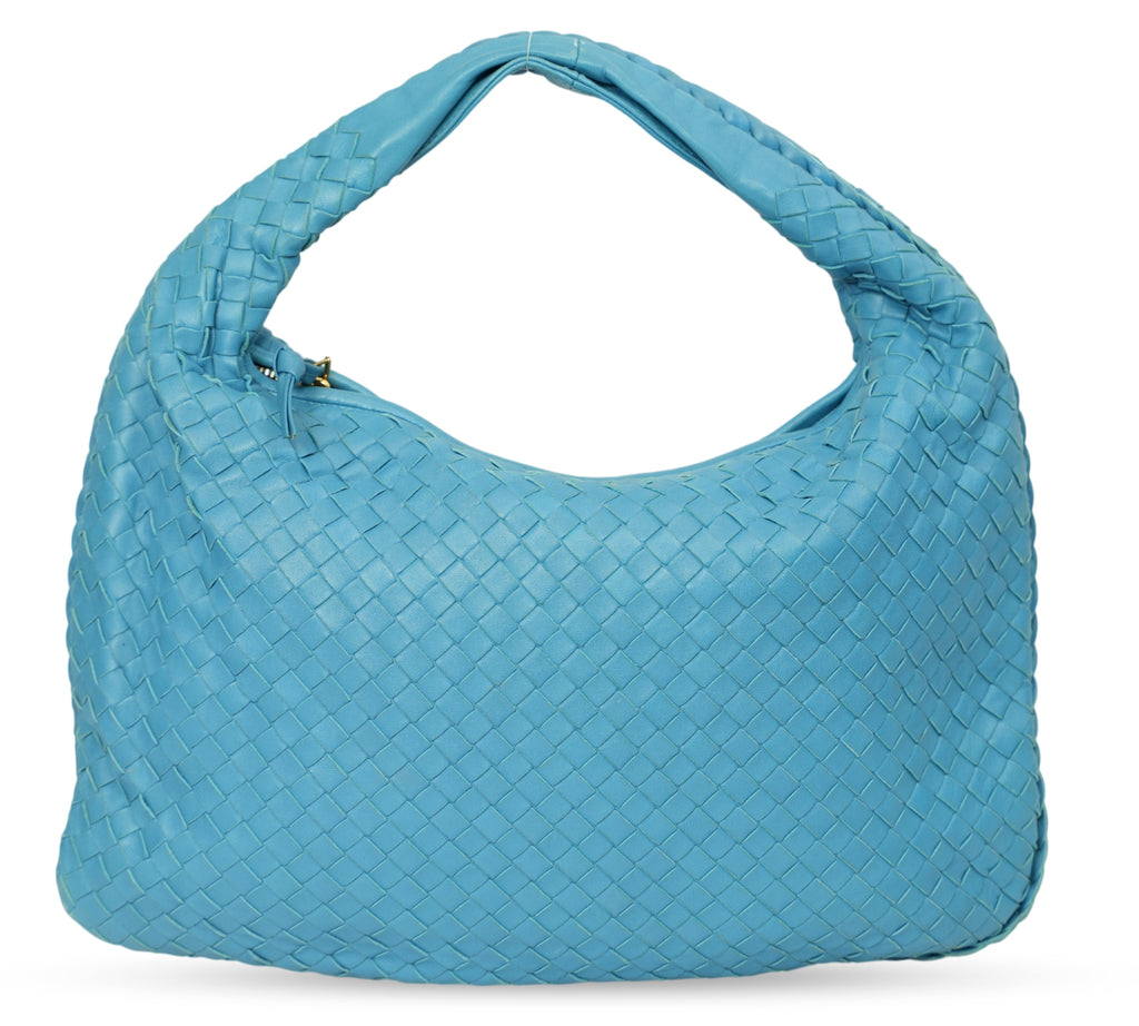 Turquoise Blue Intrecciato Veneta Hobo Bag