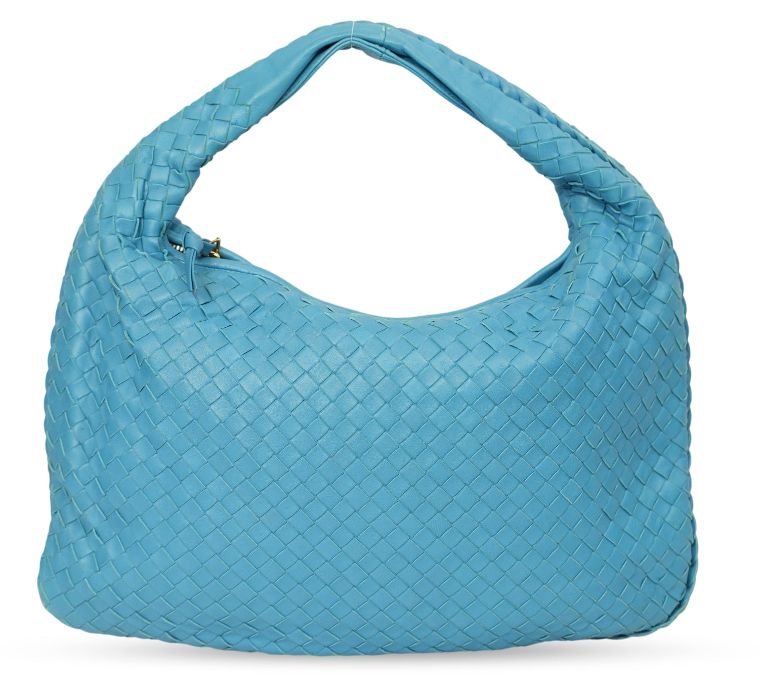 Turquoise Blue Intrecciato Veneta Hobo Bag