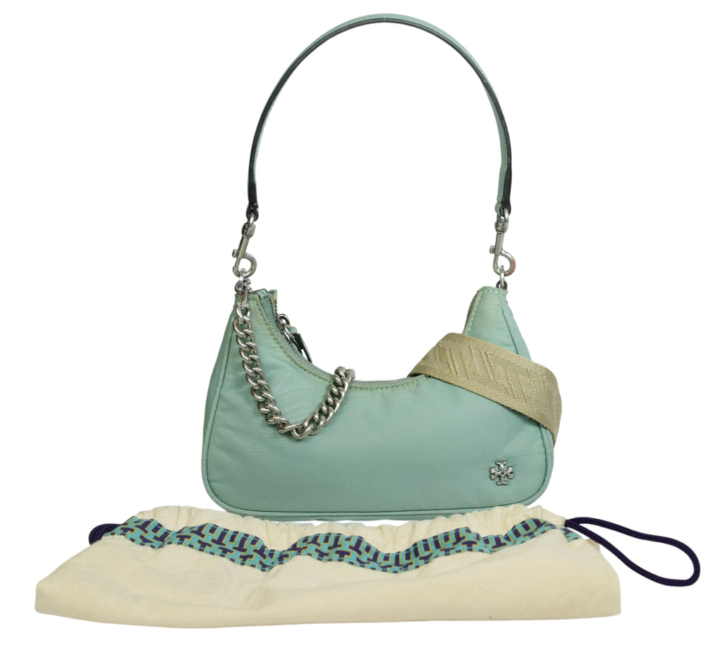 Blue Celadon Mercer Nylon Small Shoulder Bag