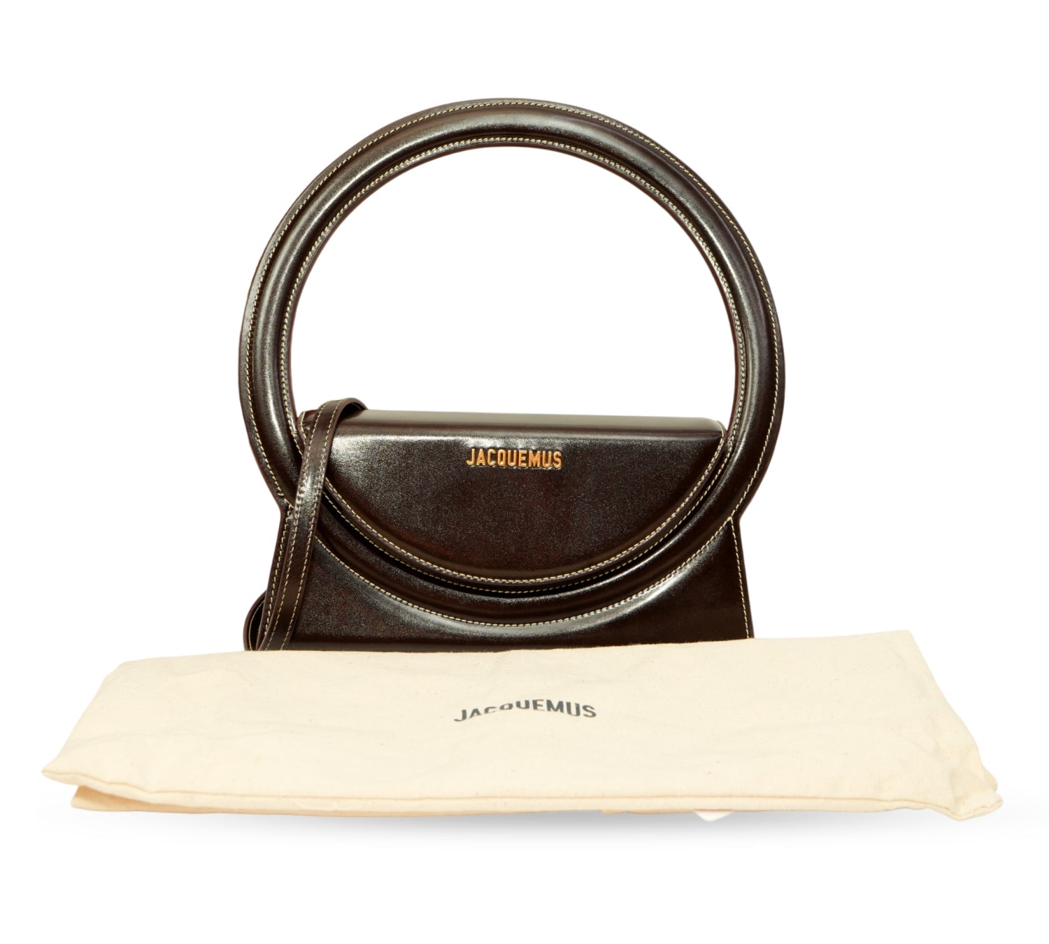 Jacquemus   Dark Brown Le Sac Rond Circle Purse