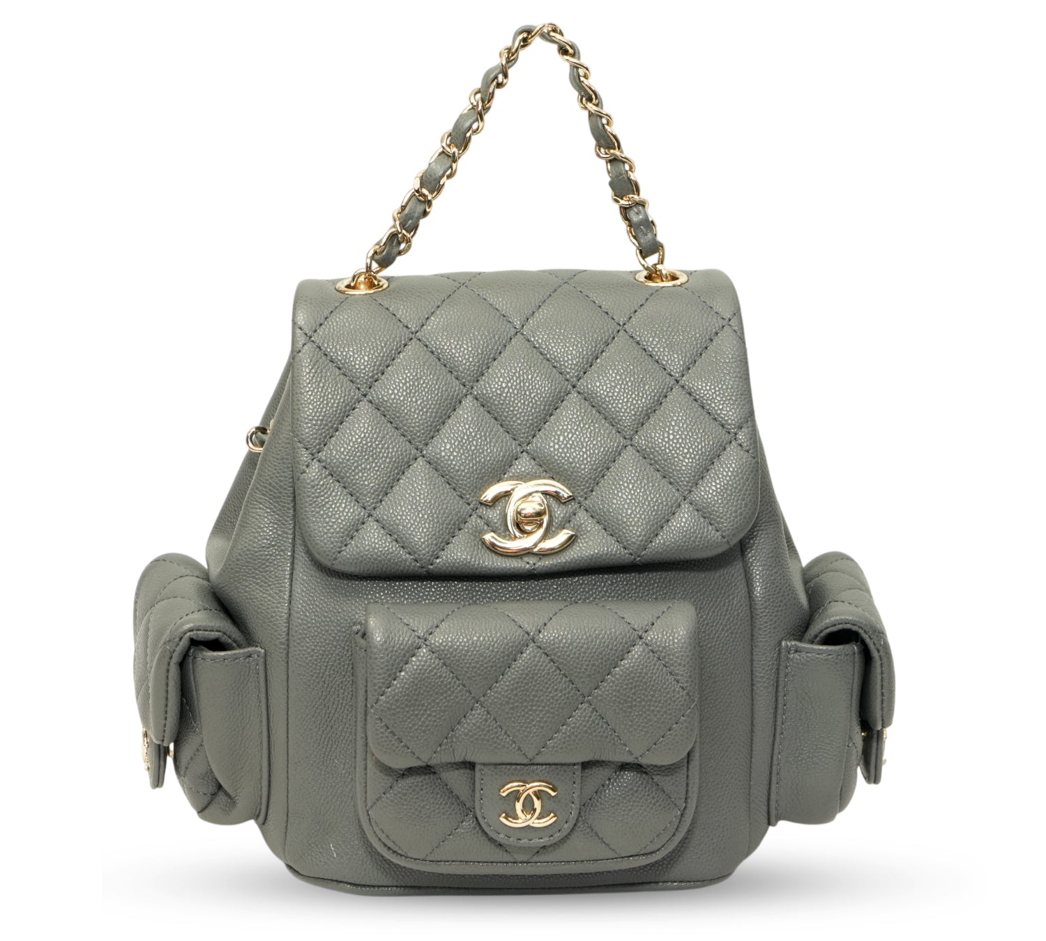 Chanel   Quilted Caviar Small/Medium Cargo Duma Backpack