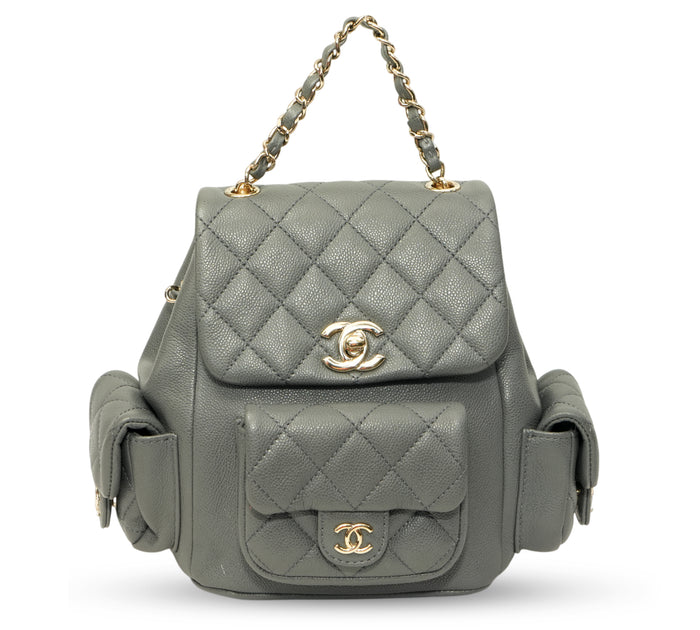 Quilted Caviar Small/Medium Cargo Duma Backpack