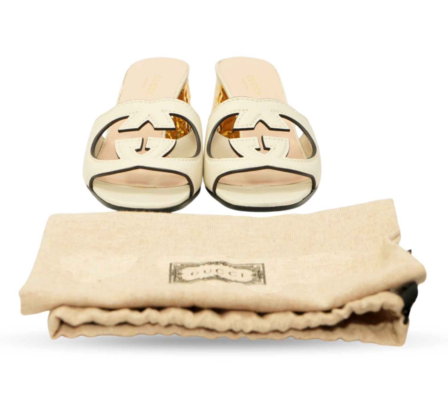 Gucci   Sierra Interlocking G Cut-Out Slide Sandal Size 34.5 - Eur