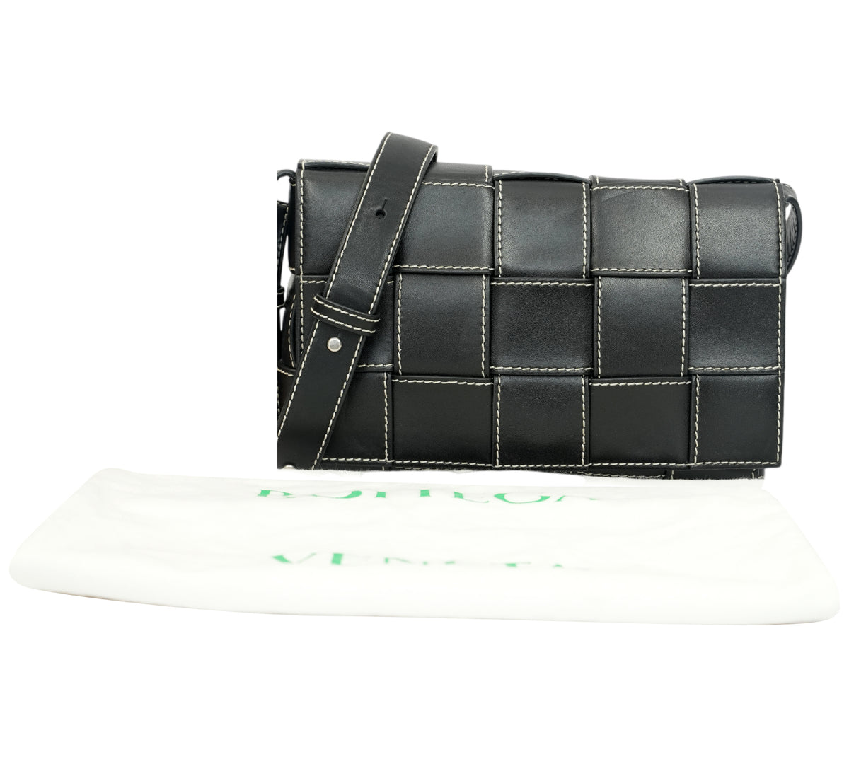 Bottega Veneta  Black Cassette Crossbody Bag