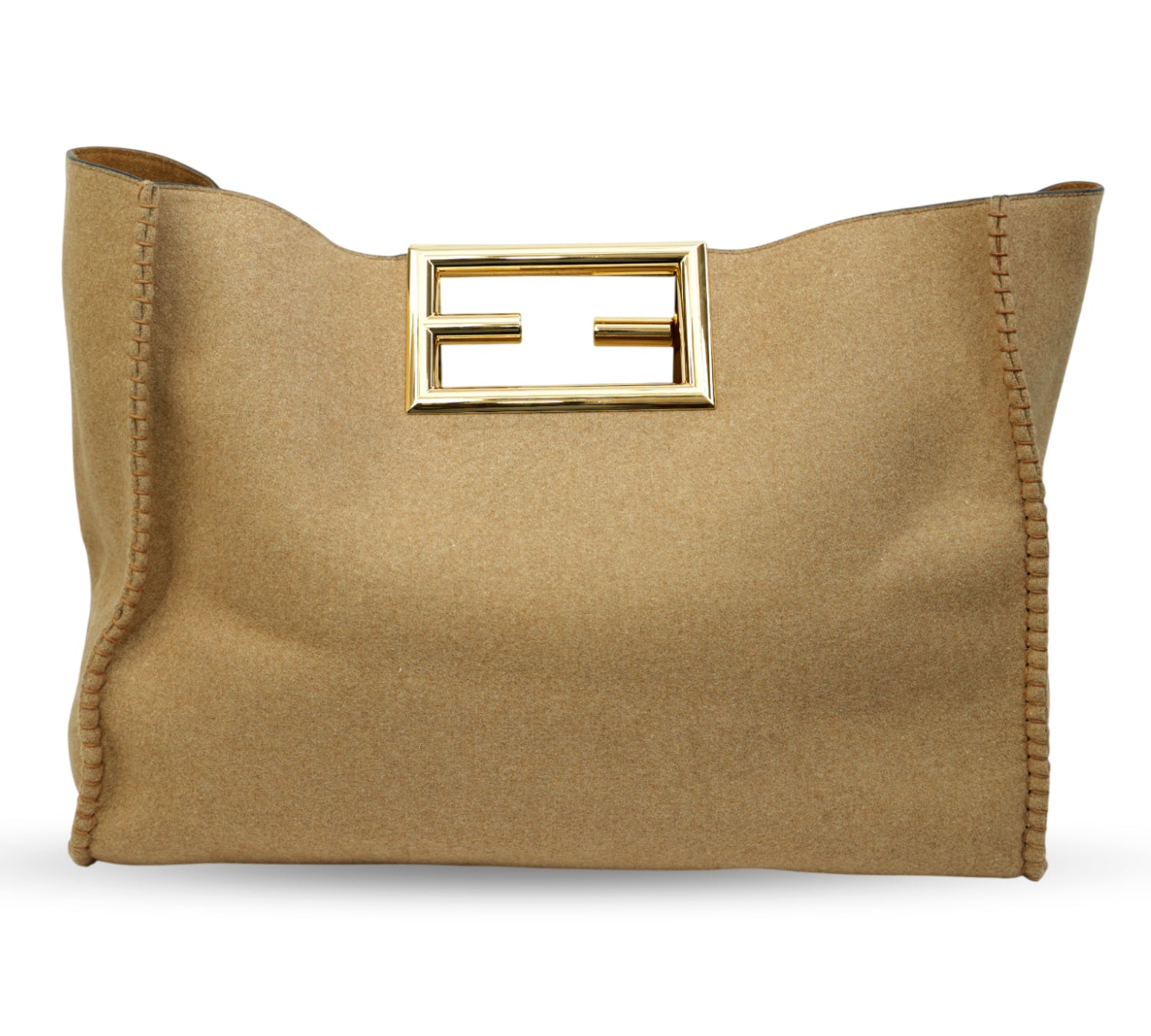 Fendi  Camel Way Large Felt Tote