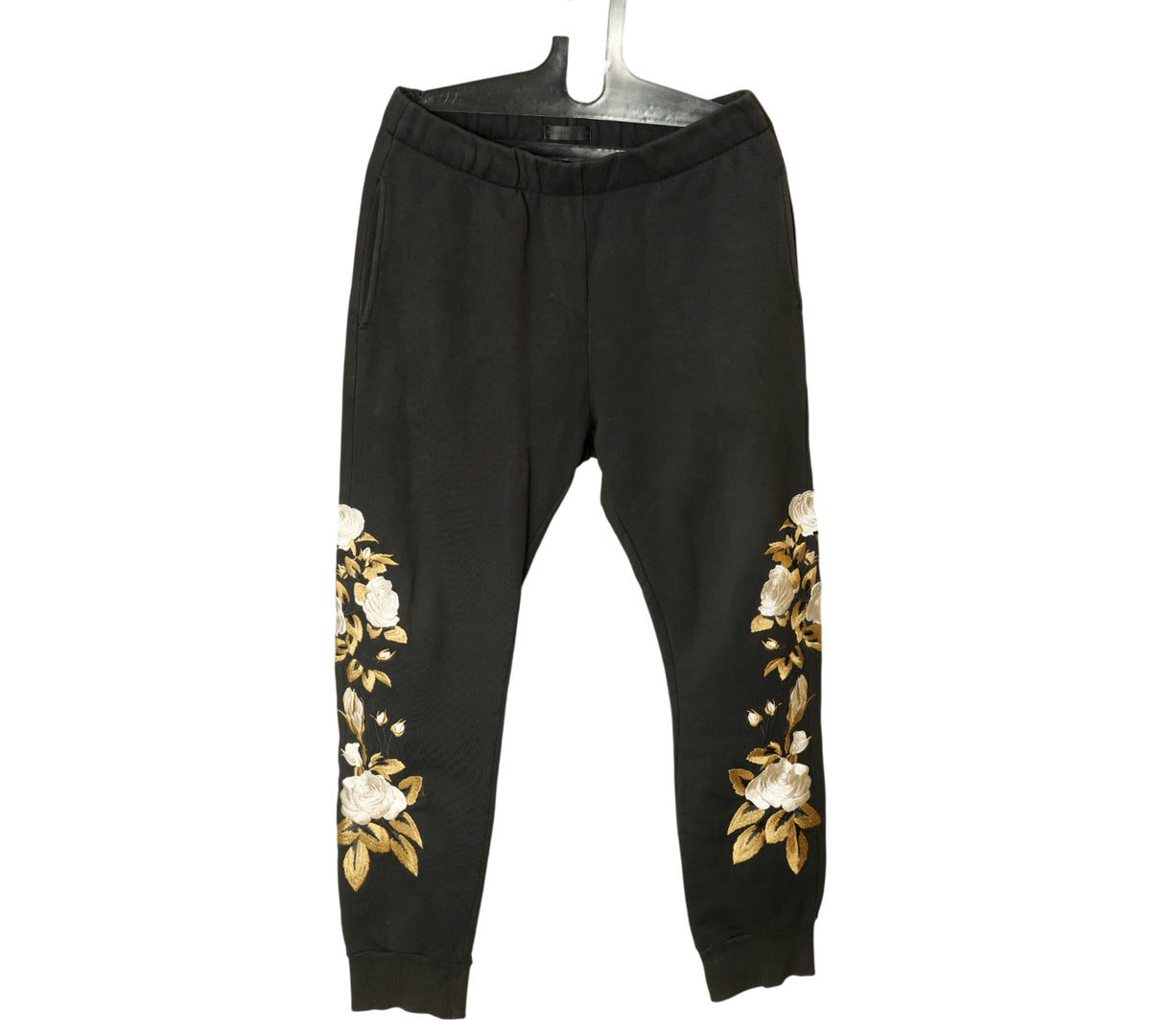 Alexander Mcqueen  Black Floral Embroidered Sweatpants Size - 54