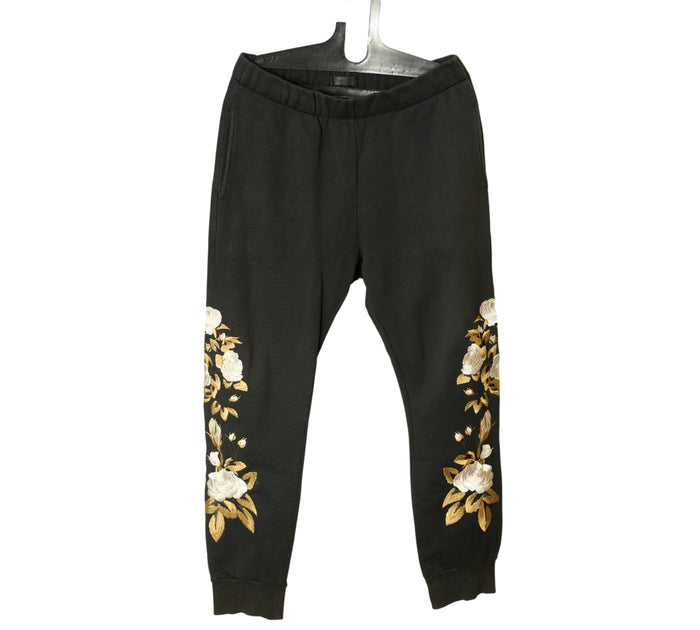 Black Floral Embroidered Sweatpants Size - 54