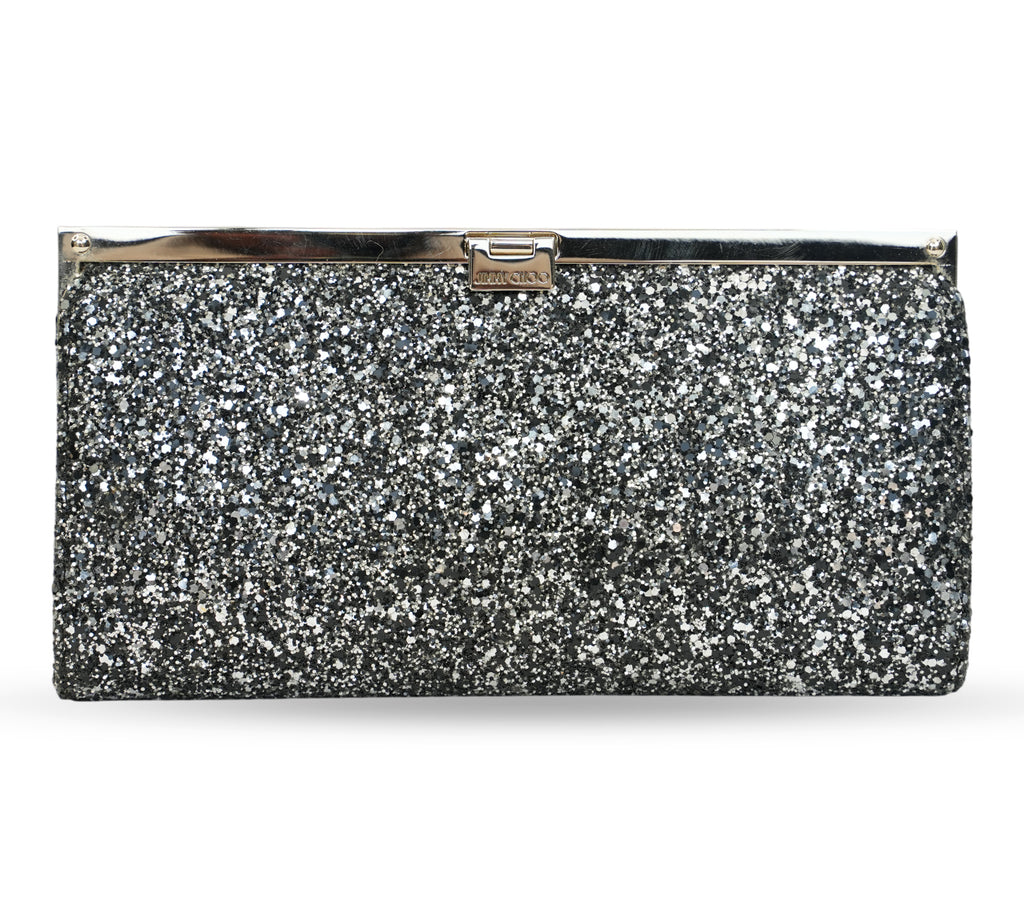 Milla Coarse Glitter Clutch Bag.