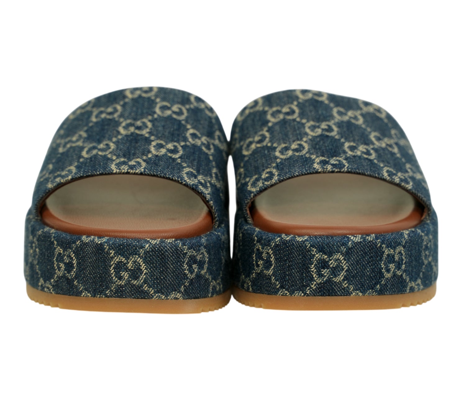 Angelina GG Denim Platform Slide Size 40 - Eur