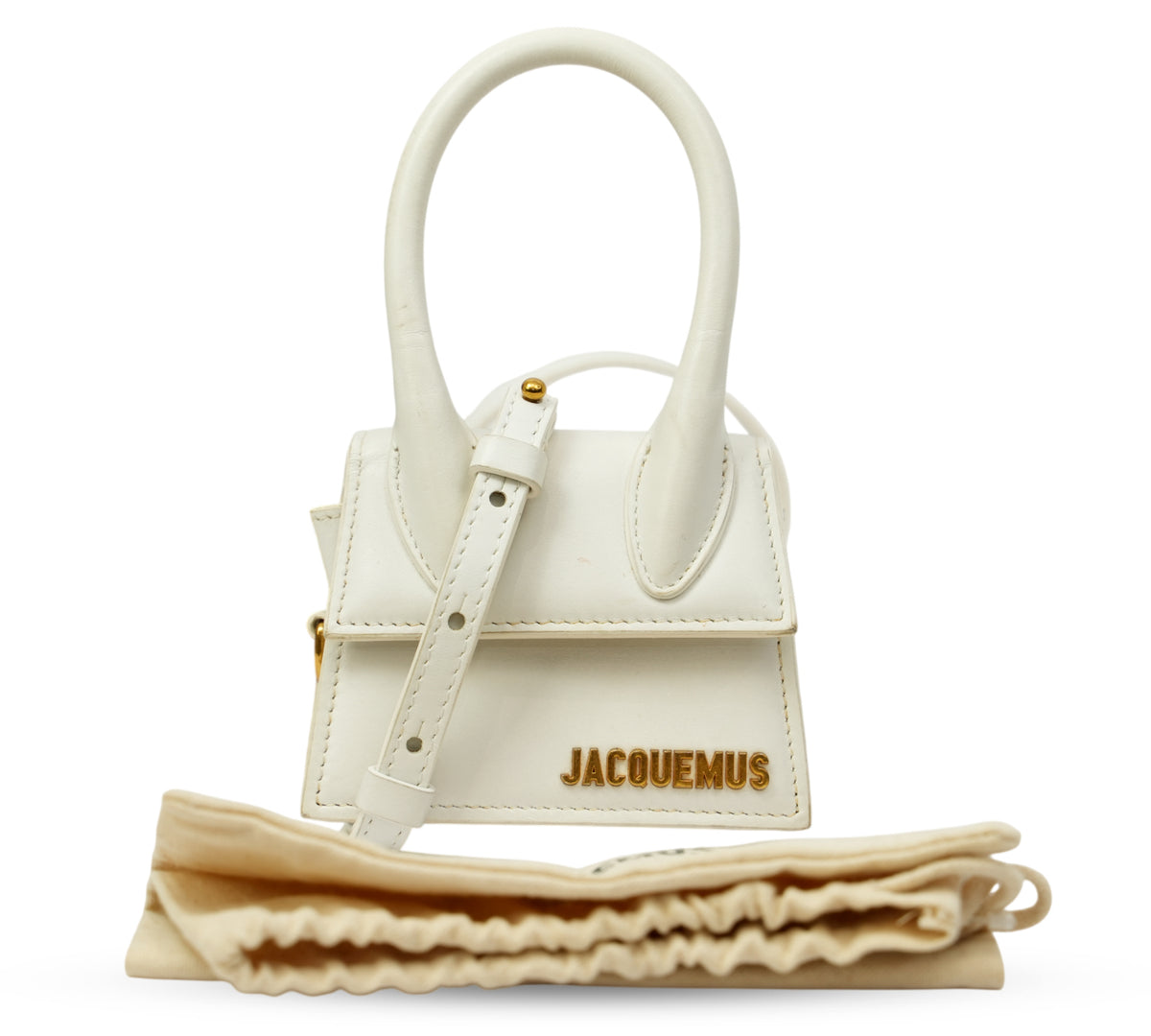 Jacquemus   White Le Chiquito Mini Leather Top Handle Bag