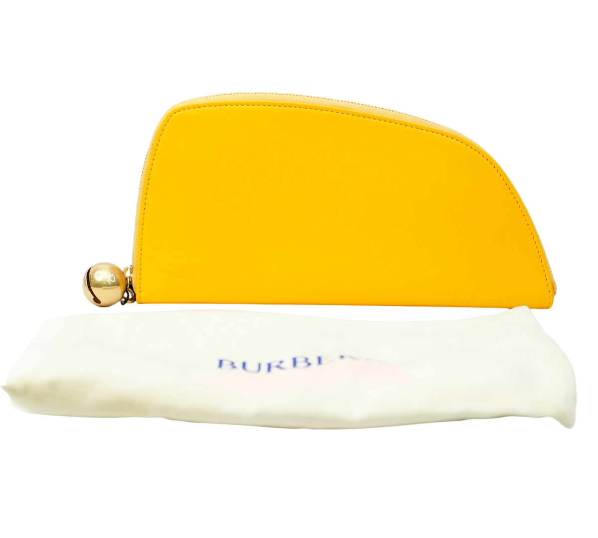 Burberry  Mimosa Yellow Zip-Around Leather Shield Wallet