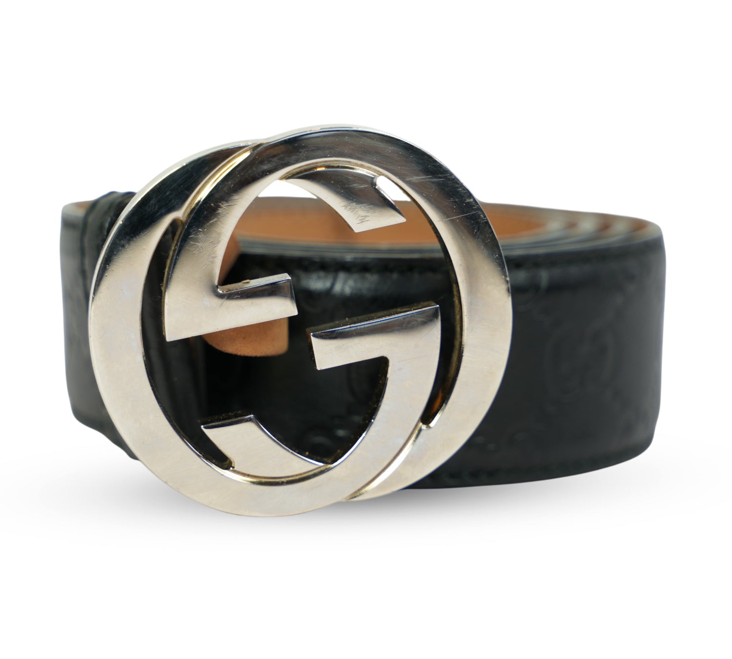 Black Guccissima Interlocking G Belt Size - 105 Cm
