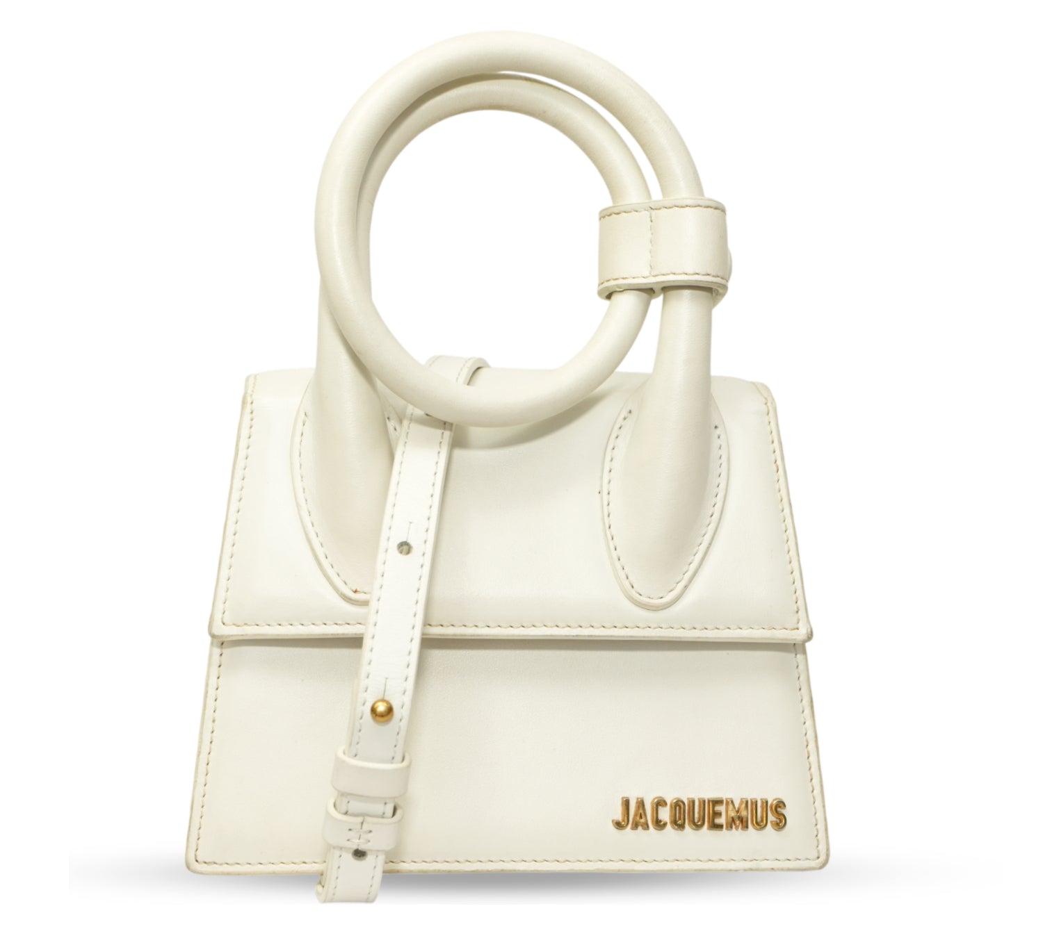 White Le Chiquito Noeud Bag