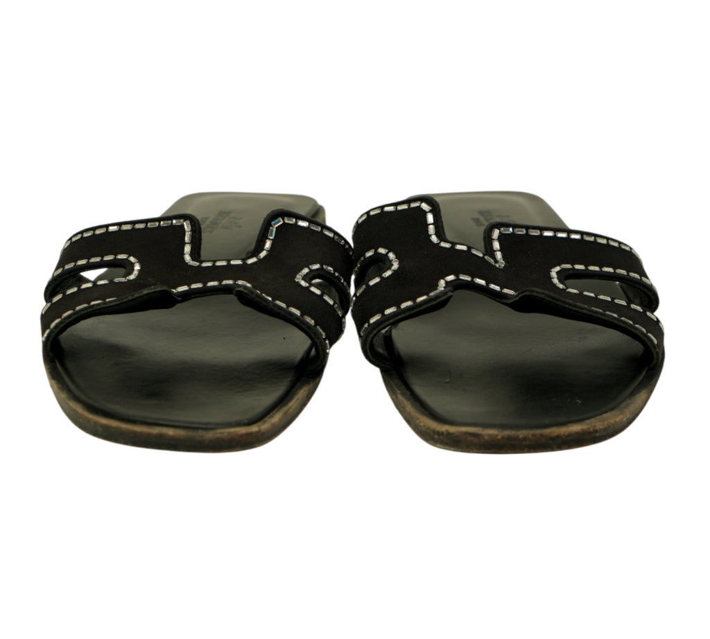 Noir Oran Sandal Size 37 - Eur