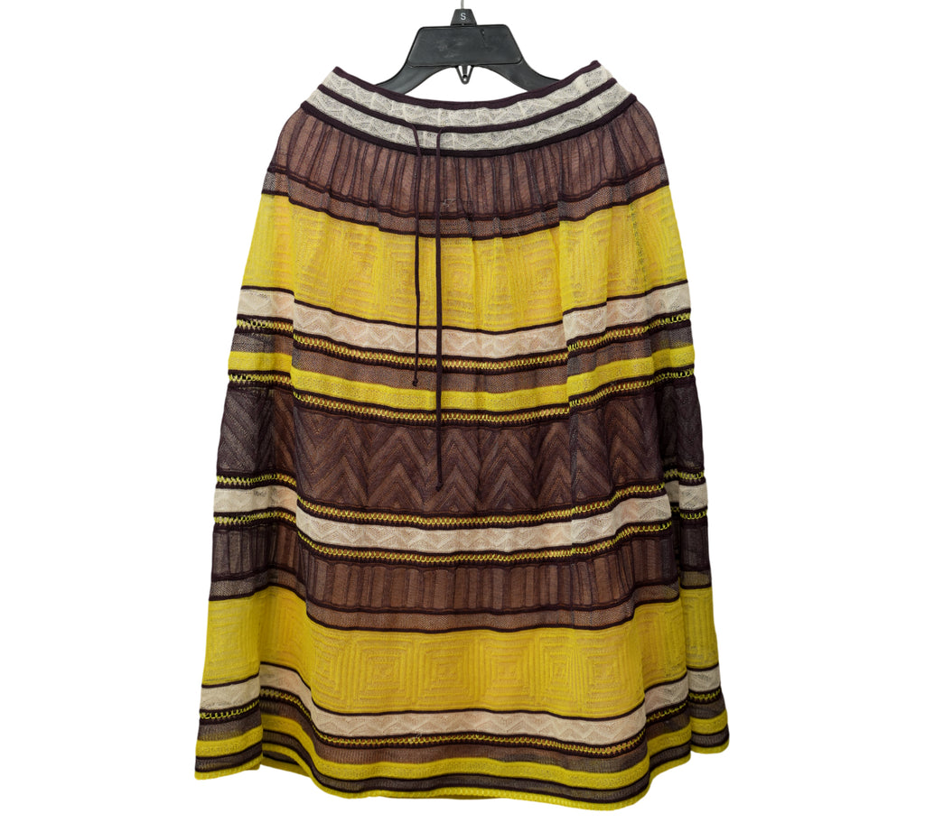 Patterned Crochet-Knit Midi Skirt Size - 42