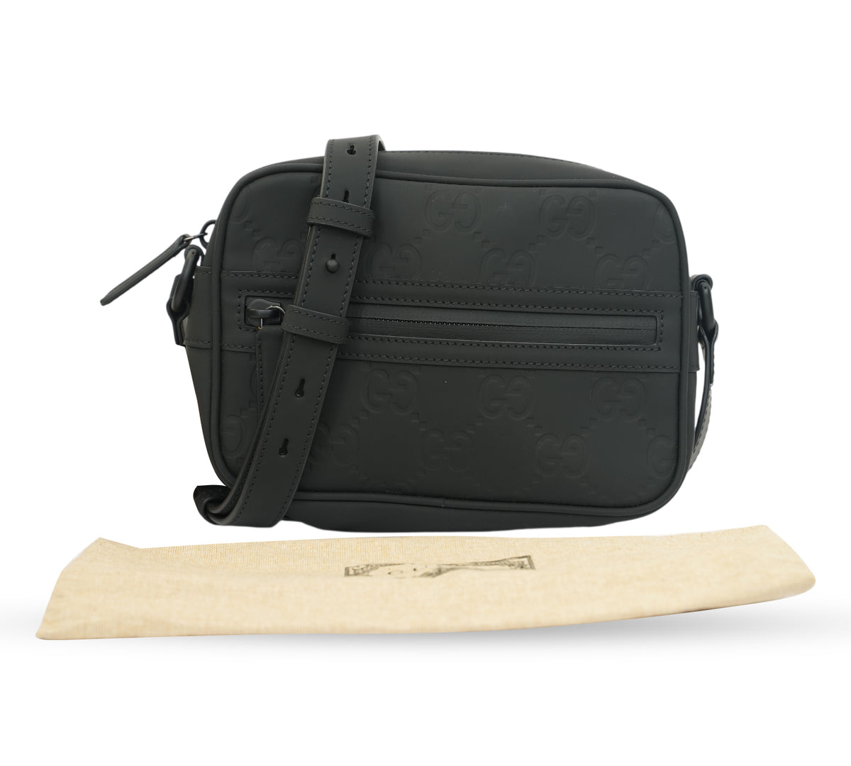 Gucci   GG Rubber Effect Leather Crossbody Bag