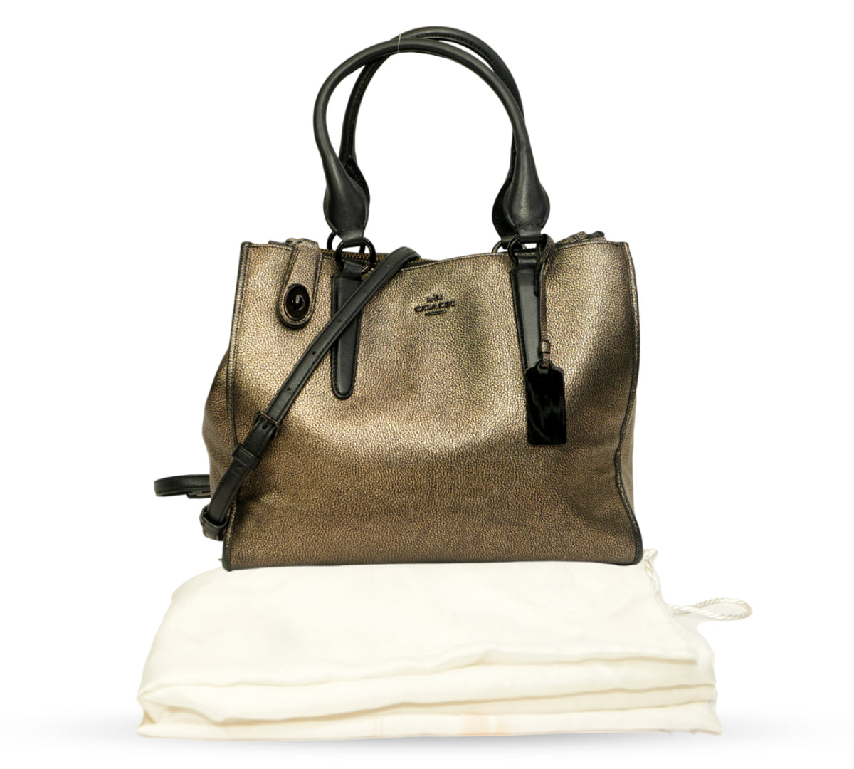 Coach Crosby Metallic Leather Carryall Bag