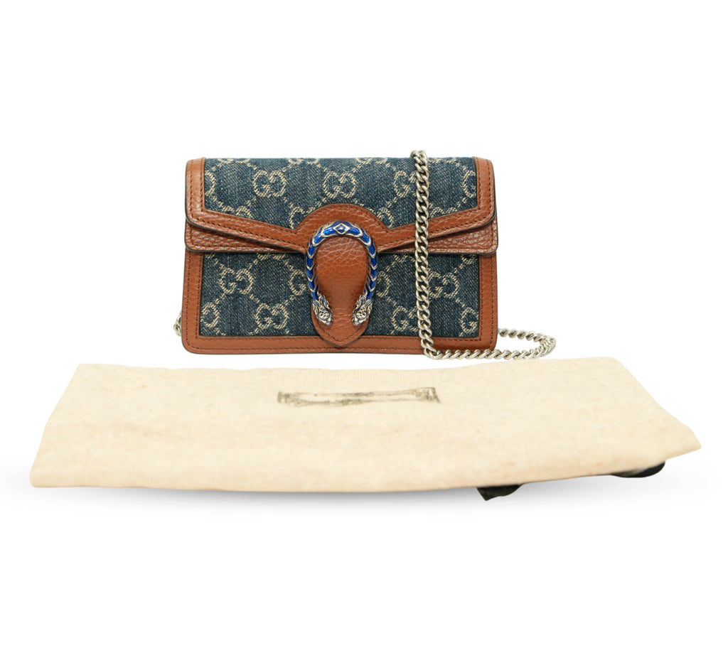 GG Denim Dionysus Super Mini Bag