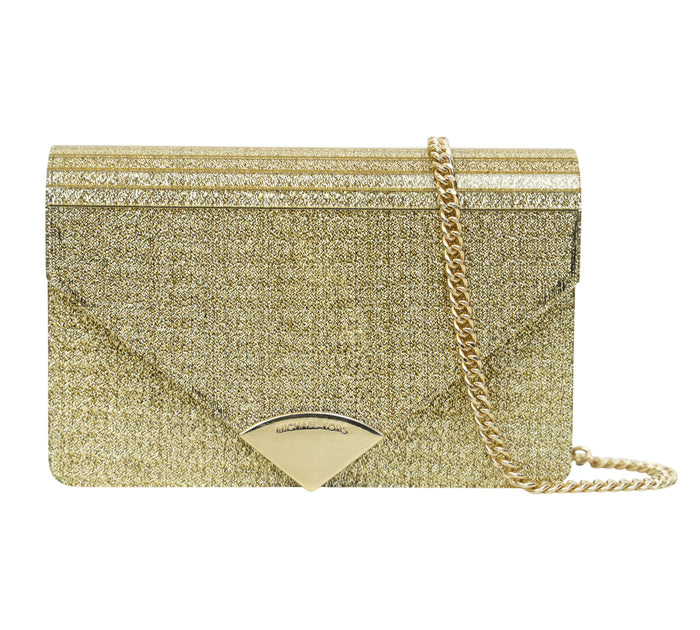 Gold Barbara Medium Envelope Clutch Bag