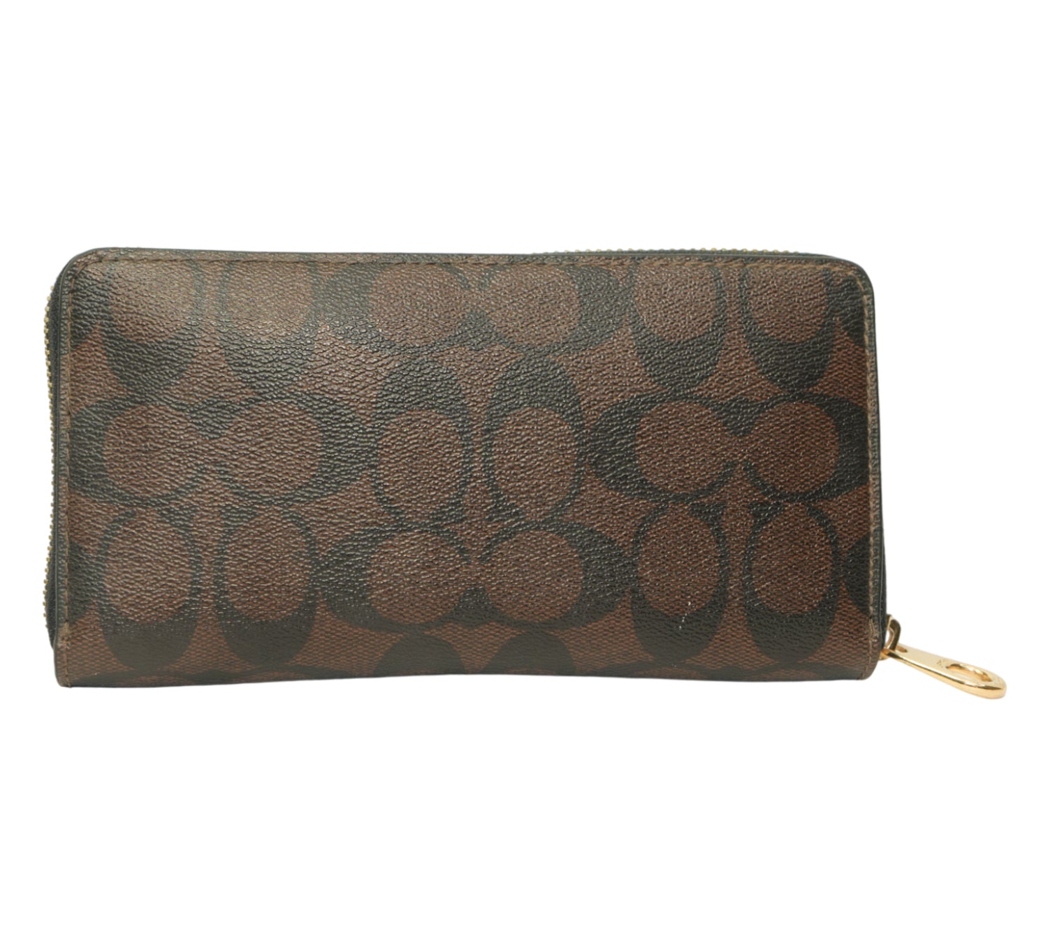 Coach Signature Canvas Long Zip Around Wallet