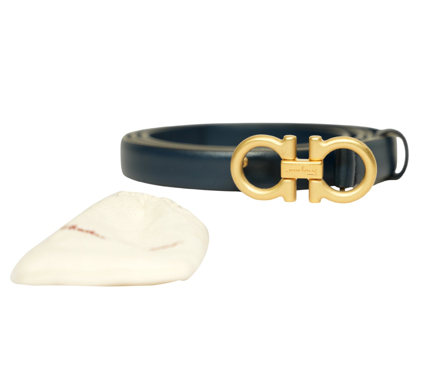 Navy Blue Reversible & Adjustable Gancini Belt Size - 85 Cm