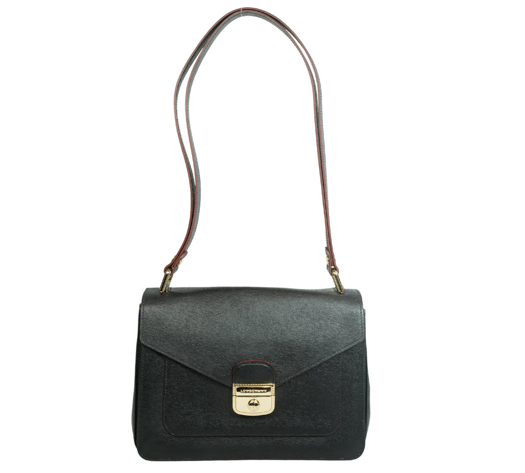 Black Le Pliage Héritage Saffiano Leather Shoulder Bag