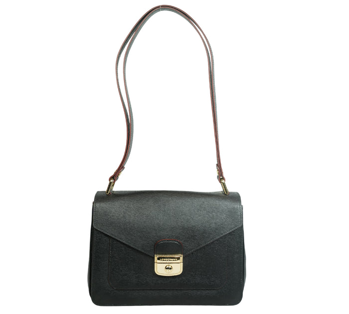 Black Le Pliage Héritage Saffiano Leather Shoulder Bag