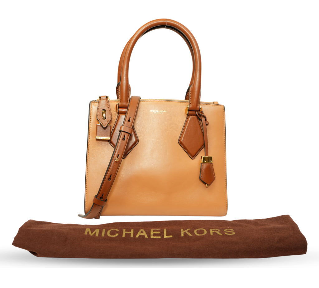 Smooth Peanut Casey Small Leather Satchel