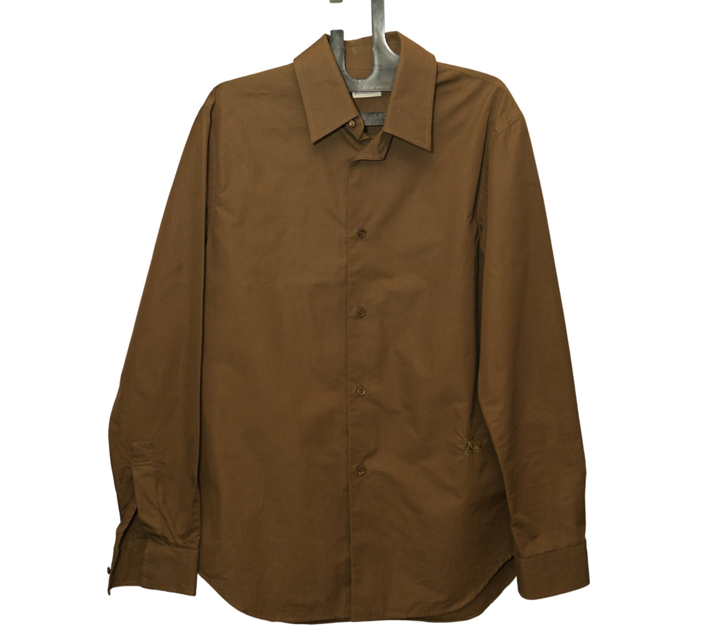 Olive Green Stretch Cotton Poplin Shirt Size - SP