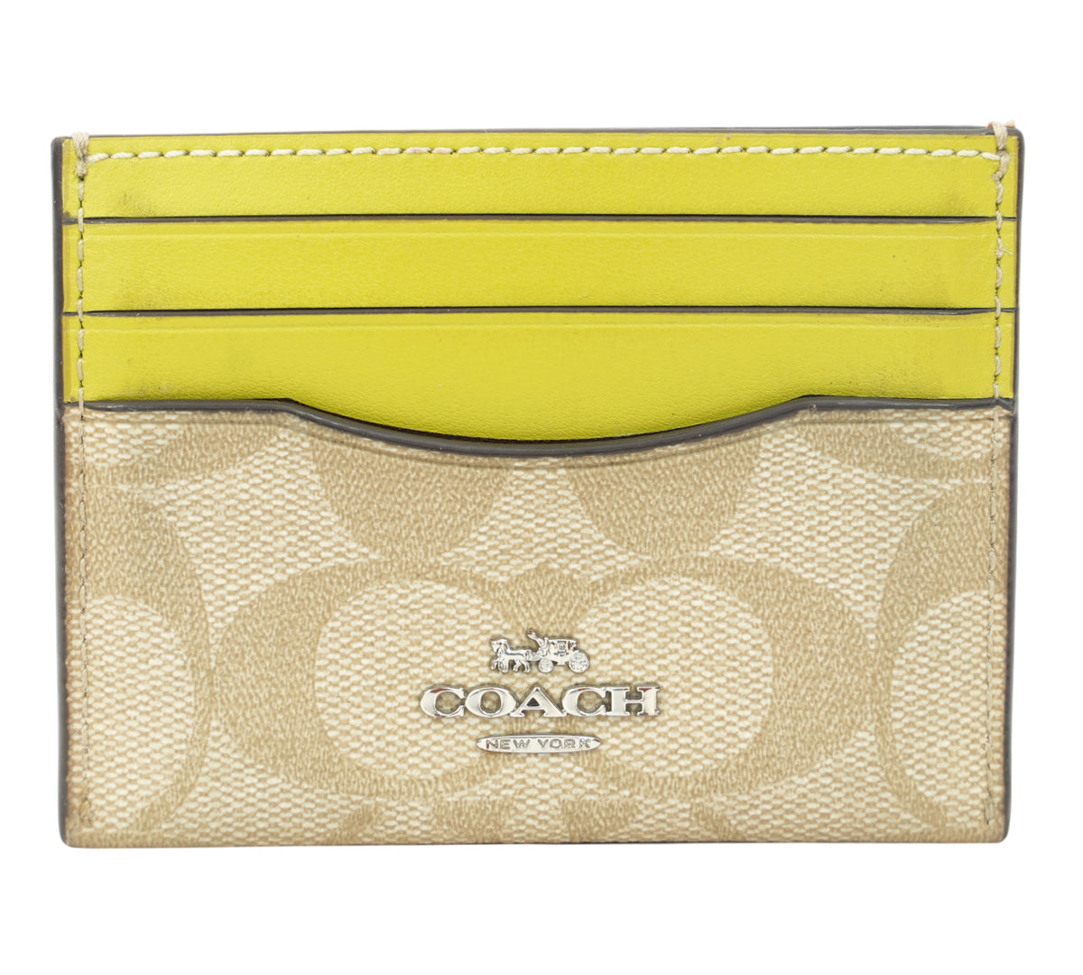Coach Light Citron Slim ID Card Case