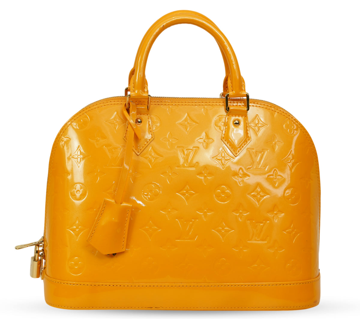  Louis Vuitton Giallo Monogram Vernis Alma PM Bag