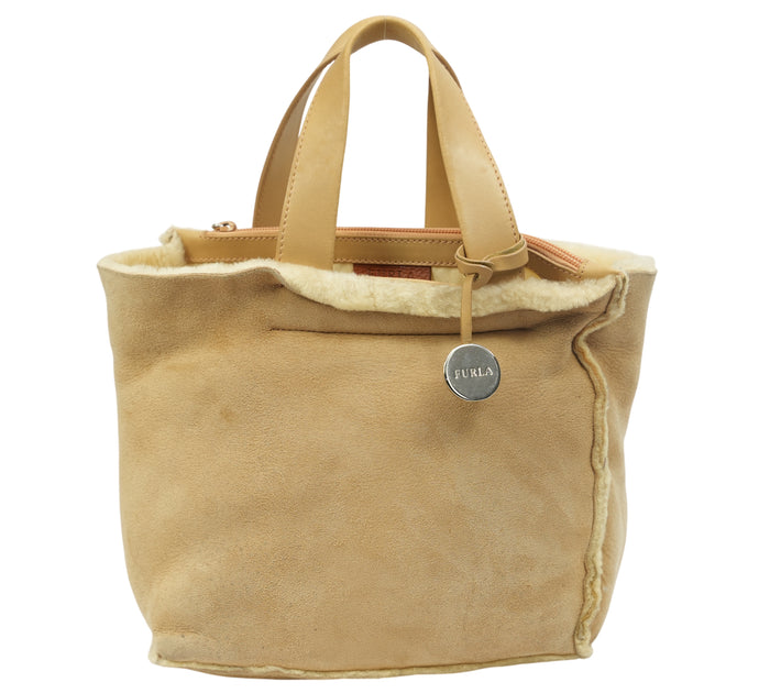 Shearling Suede Tote Bag