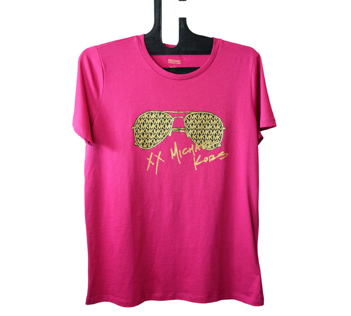 Pink Logo Aviator Print Organic Cotton T-Shirt Size - S