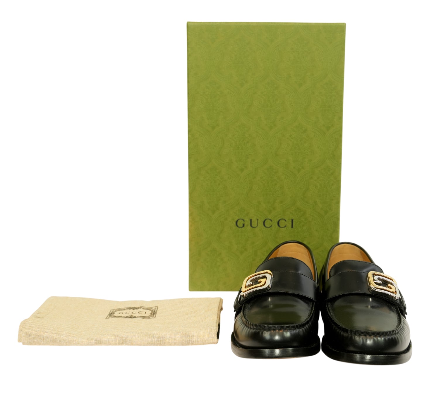 Black Interlocking G Buckle Loafers Size - 7 UK