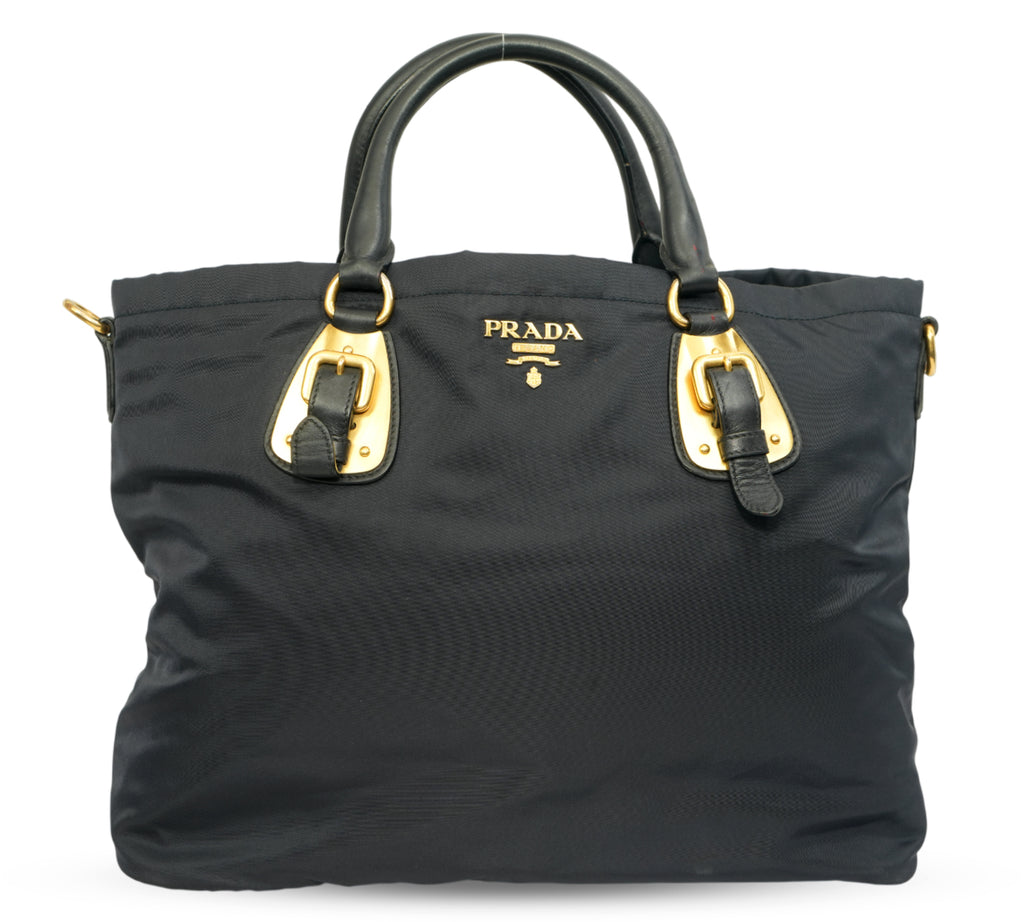 Tessuto Nylon & Soft Calf Leather Tote