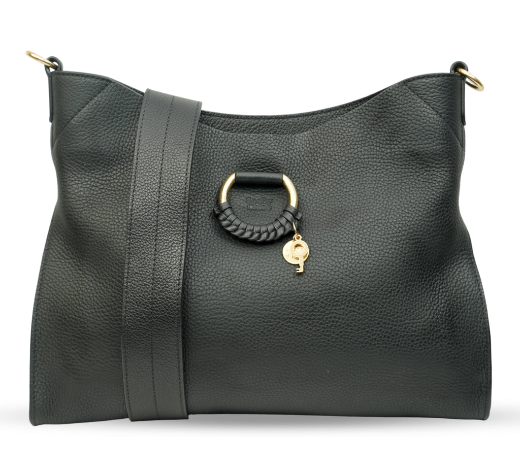 Black Joan Leather Shoulder Bag
