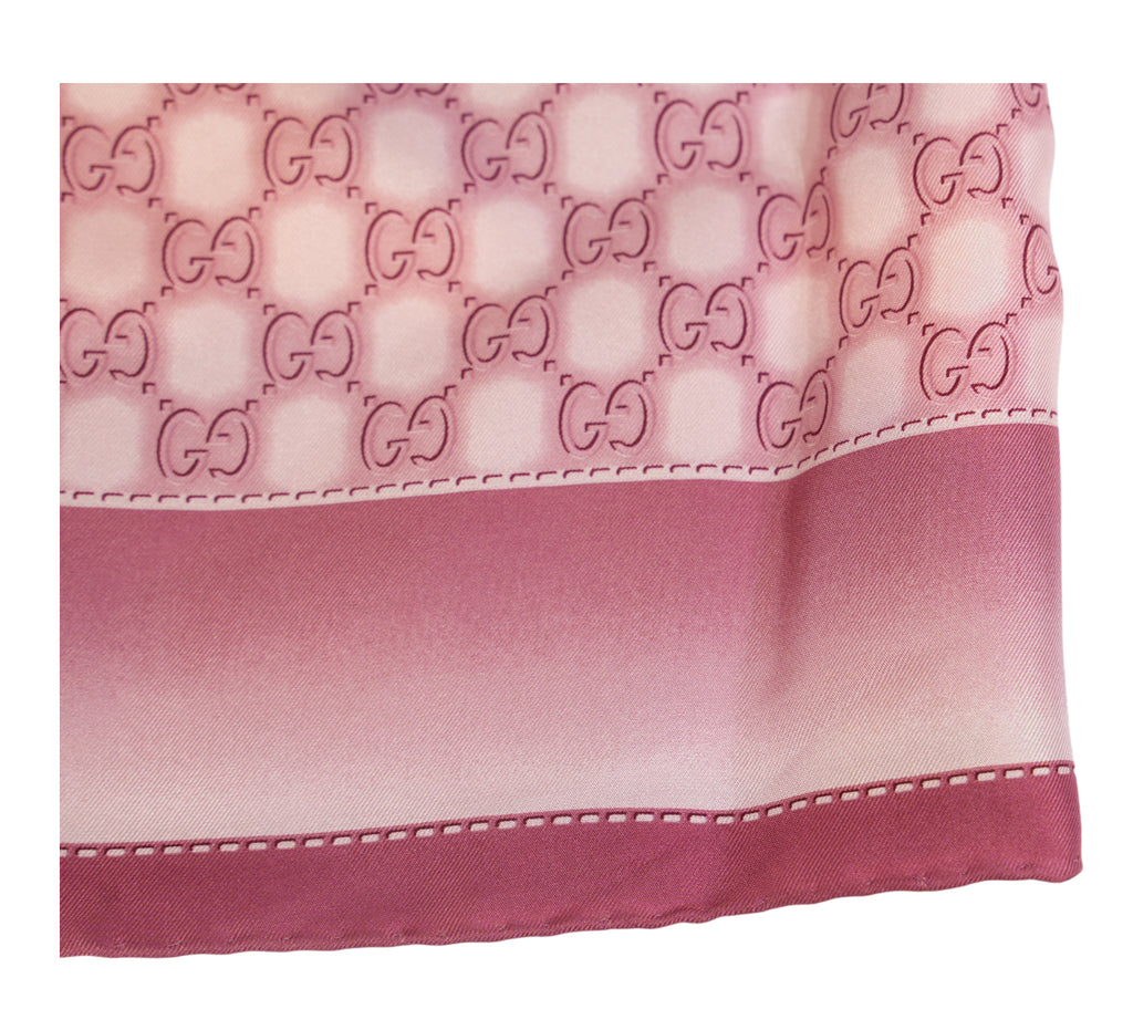 Soft Rose Pink GG Jacquard Silk Scarf