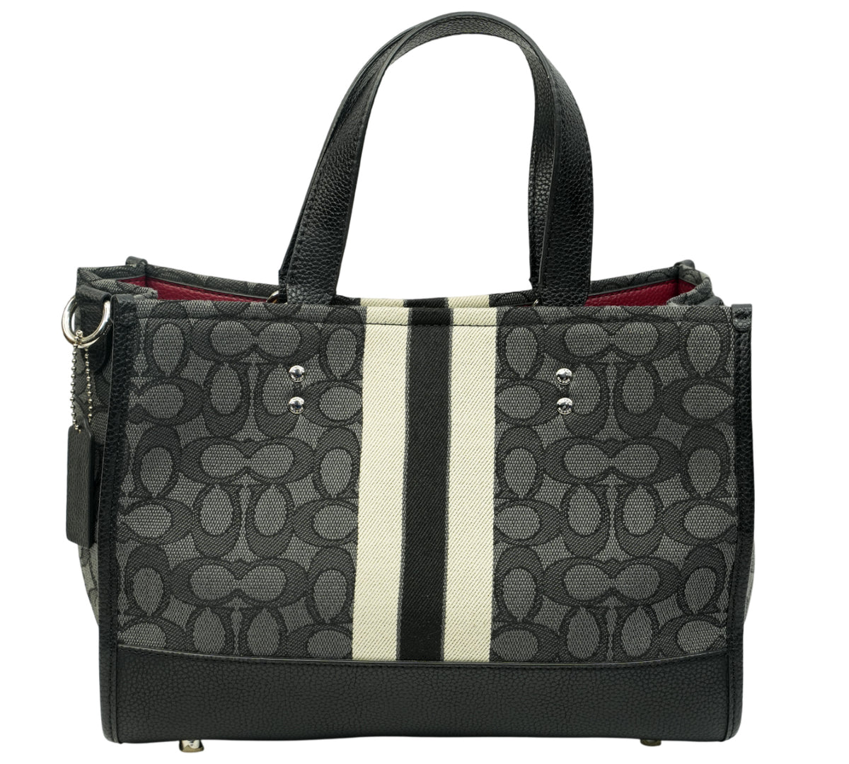 Coach Black/Smoke Signature Jacquard Dempsey Carryall Bag