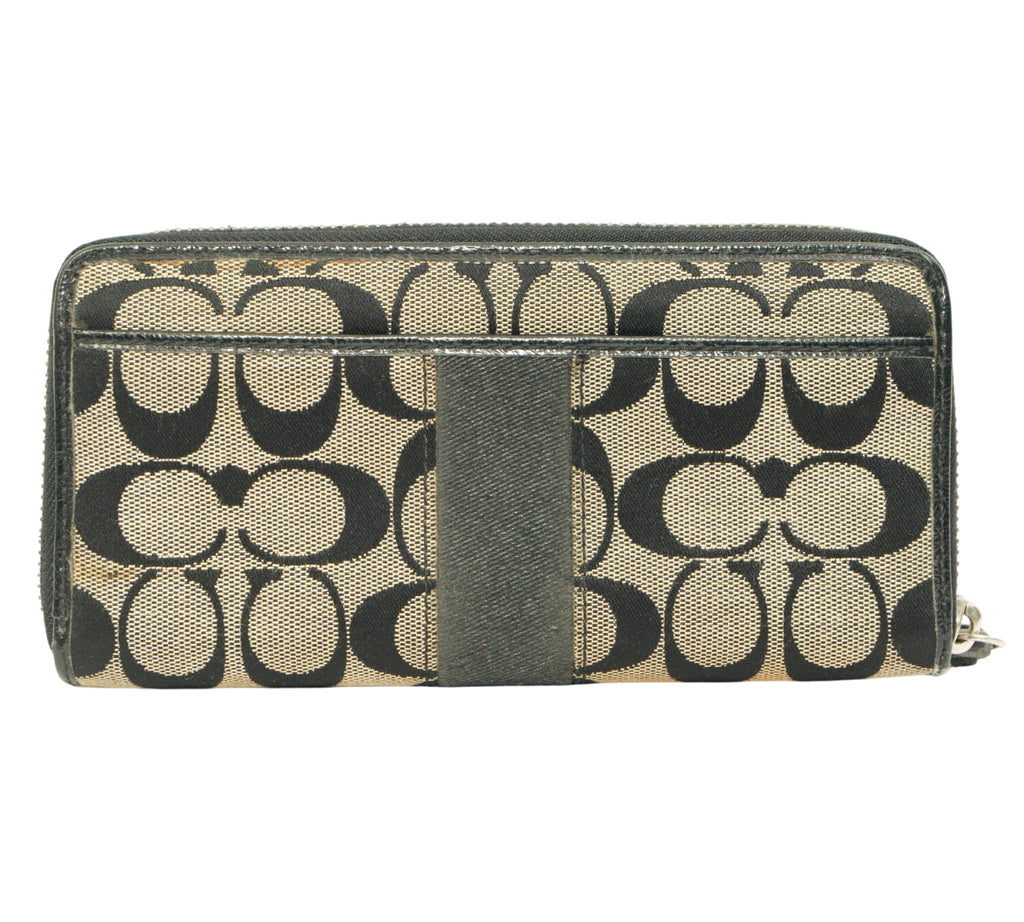 Signature Canvas Accordion Zip Wallet