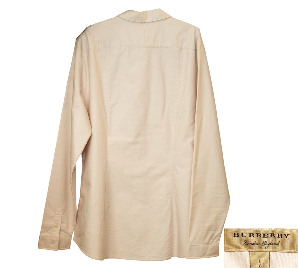 Pale Pink Regular Fit Cotton Poplin Shirt Size - L G