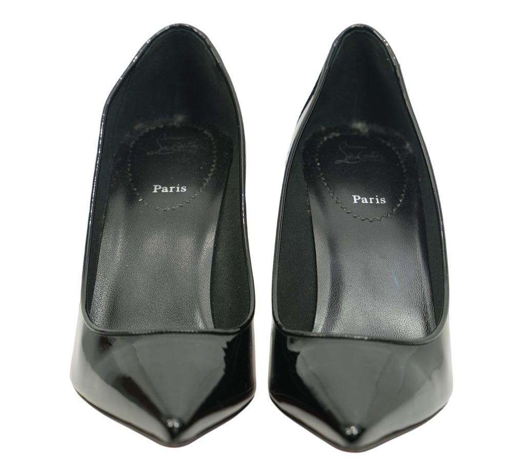 Black Patent Miss Z Pointed-Toe Pumps Size 38 - Eur