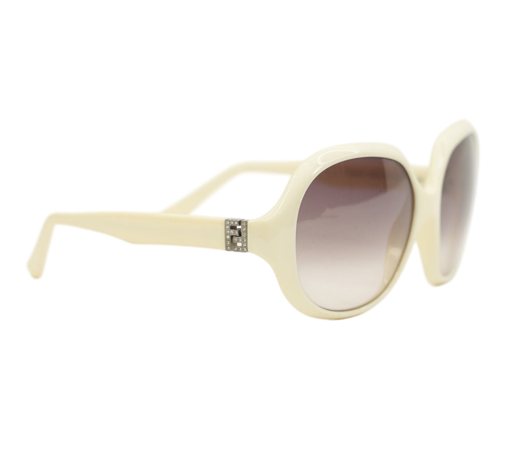 Ivory Baguette Round Sunglasses